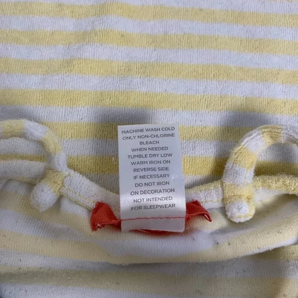 Vintage Gymboree White/Yellow Striped Terrycloth Tank‎ Top Beach Girl Kid's 4